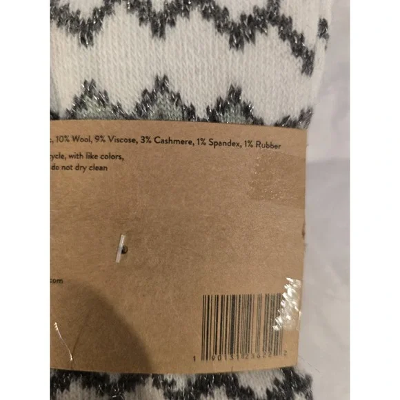 NWT Born Crew Socks Cashmere Wool Blend 2 Pack Women Shoe Sz 4-10 Green And Gray - Picture 5 of 5